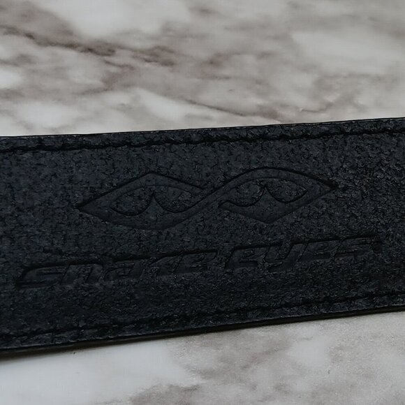 SNAKE EYES Men's Black Leather Golf Metal Concho Belt Size 36 - Picture 5 of 9